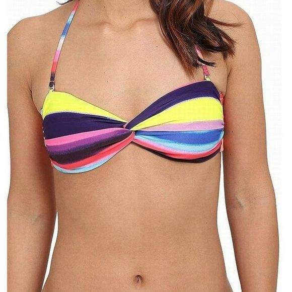Mara Hoffman Other - Mara Hoffman Swim Bikini Top Bandeau pink Rainbow womens extra small XS